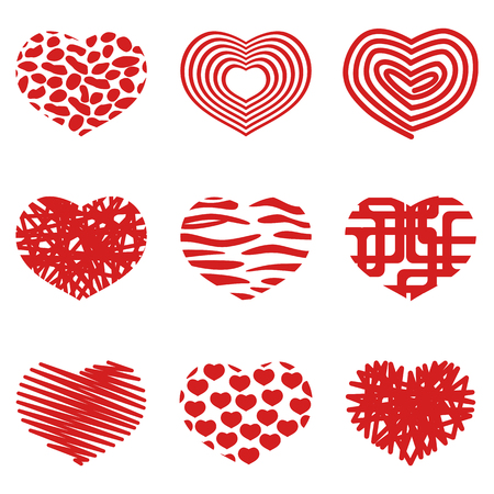 Set Of Hearts. Illustrationのイラスト素材