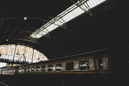 Bangkok, Thailand. April 10, 2020. Atmosphere of Tourists waiting for the train to Travel at Bangkok...