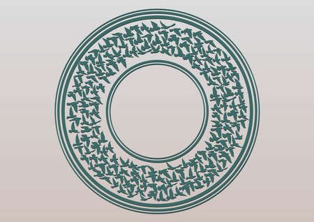 Flying birds silhouettes symbol shape on white background. Vector illustration. isolated bird flying. tattoo design.のイラスト素材