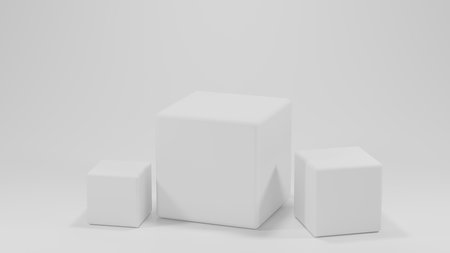 3d rendering display product abstract minimal scene with geometric podium platform. stand for cosmetic products. Stage showcase on pedestal 3d studio.の写真素材