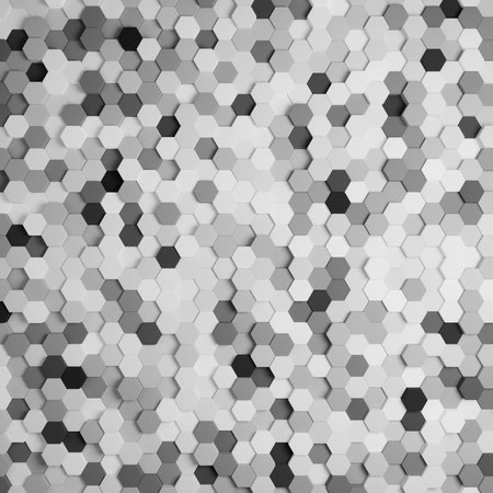 3D rendering Futuristic Honeycomb Mosaic, abstract Background. Realistic geometric mesh cell...