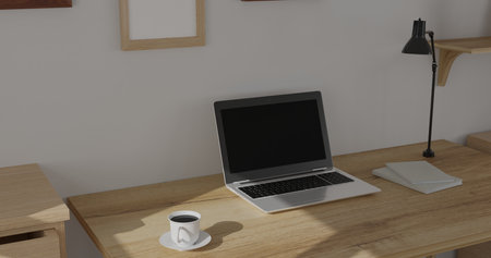 3d render interior room. minimal style design. working desk. home interior design. template for...
