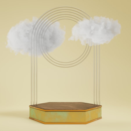 3d rendering display product abstract minimal scene with geometric podium platform. stand for cosmetic products. Stage showcase on pedestal 3d studio.の写真素材