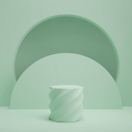3d rendering display product abstract minimal scene with geometric podium platform. stand for cosmetic products. Stage showcase on pedestal 3d studio.の写真素材