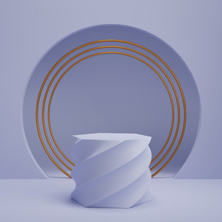 3d rendering display product abstract minimal scene with geometric podium platform. stand for cosmetic products. Stage showcase on pedestal 3d studio.の写真素材