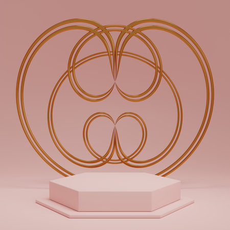 3d rendering display product abstract minimal scene with geometric podium platform. stand for cosmetic products. Stage showcase on pedestal 3d studio.の写真素材