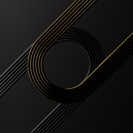 3D rendering Abstract geometry dynamic object with dark background.の写真素材