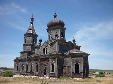 Old wooden Christian churchの写真素材