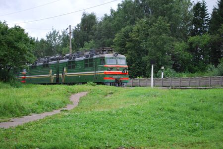 Railway locomotive in motion. VL-80.の写真素材