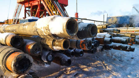 drill pipe, derrick, drilling toolsの写真素材