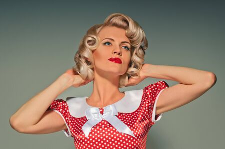 portrait of pretty girl in the retro style
