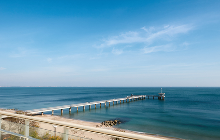 Old pier and sea in Bulgaria Burgas autumn outdoor