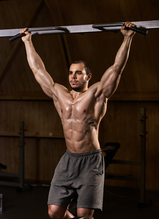 Hard exhausted exercise man