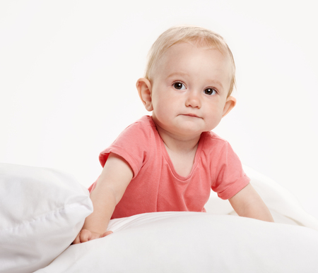 portrait baby child in bed