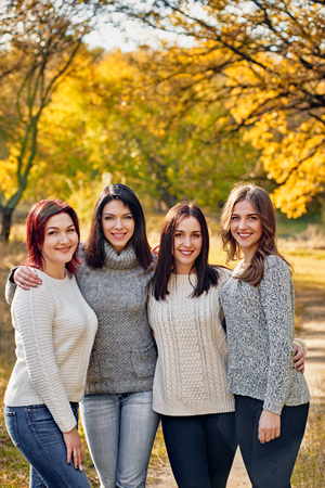 Group of girls in parkの写真素材