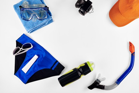 Set of items for sea recreationの写真素材