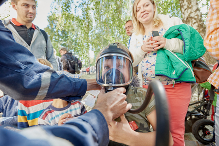 Public action of firefightersのeditorial素材