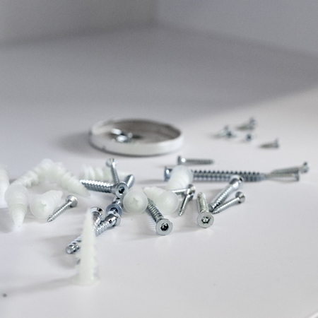 close up Tapping screws on shelfの写真素材