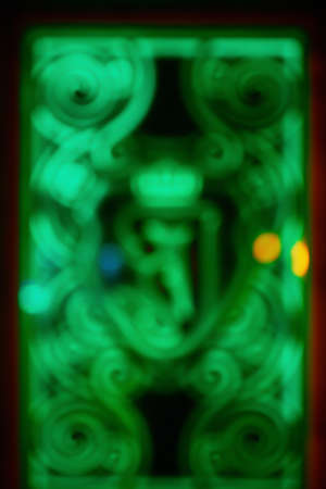 Blurred green illuminationの写真素材