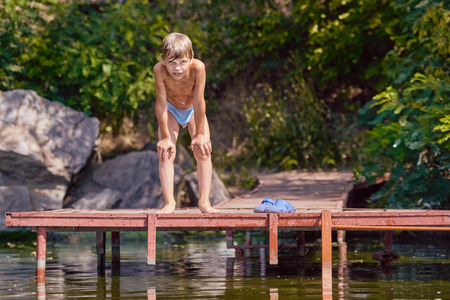 cute Boy after swimmingの写真素材