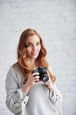 Portrait of beautiful photographer