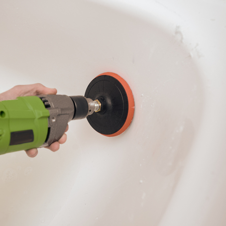 Polishing of bath enamelの写真素材