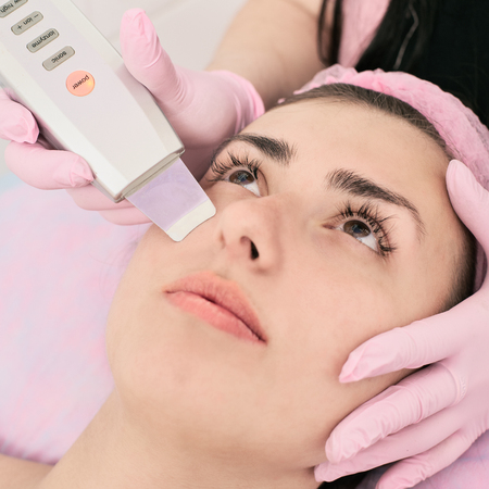 Ultrasound therapy of faceの写真素材