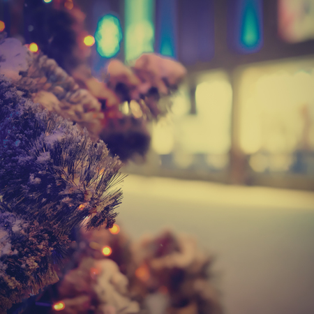 Closeup of Christmas treeの写真素材