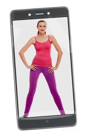Photo of sportswoman on smartphone