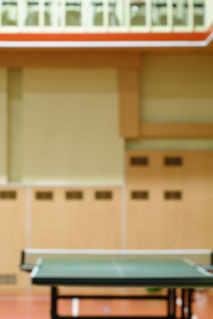 Tennis tables in gymの写真素材
