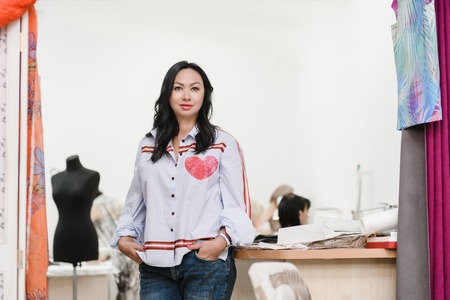 Happy female dressmakerの写真素材