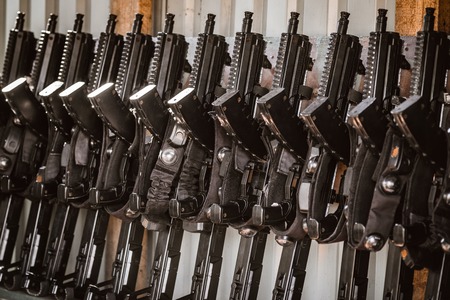 Guns for playing lasertagの写真素材