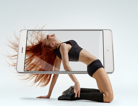 Graceful woman dancingの写真素材