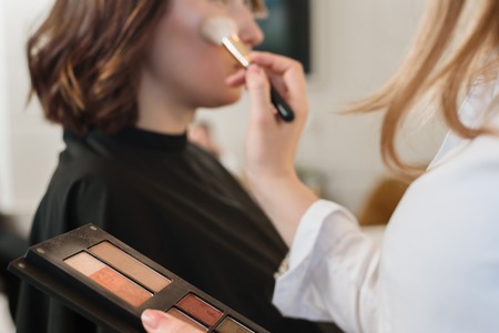 Makeup applying eyeshadowsの写真素材