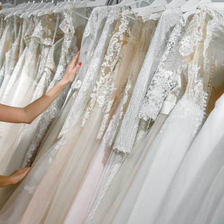 Bride choosing dressの写真素材