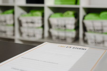 Blank application form to electro muscular stimulation center