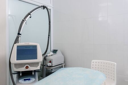 Dnepr, Ukraine- January 03, 2019: Interior of beauty salon with medical equipment for cosmetology proceduresのeditorial素材