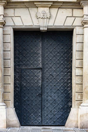 Krakow, Poland- February 07, 2020: Closeup photo of ancient decorated metal doorのeditorial素材