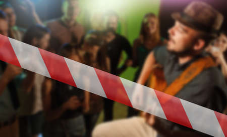 Music festival or concert cancelled to avoid  spreadingの写真素材