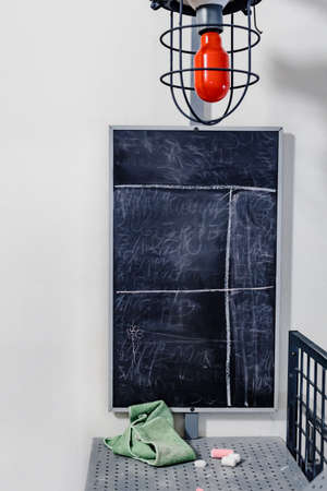 Closeup photo of shooting range in modern amusement park, chalk boardの写真素材