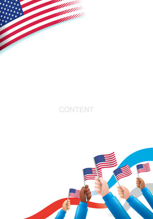 USA Independence Day Celebration Poster with National Flag USAのイラスト素材