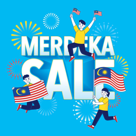 Malaysia Celebrates 66th Merdeka Day Posterのイラスト素材