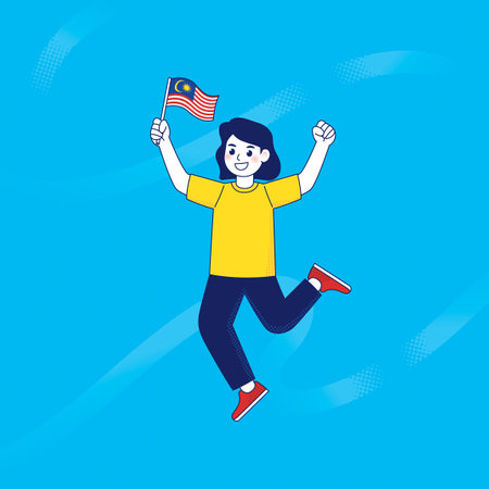 Malaysia Celebrates 66th Merdeka With Joyのイラスト素材