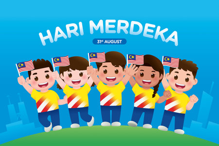Malaysia Celebrates Merdeka With Joyのイラスト素材