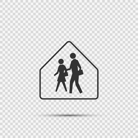 School Zone Sign on transparent backgroundのイラスト素材