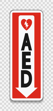 Symbol AED Sign label on transparent backgroundのイラスト素材