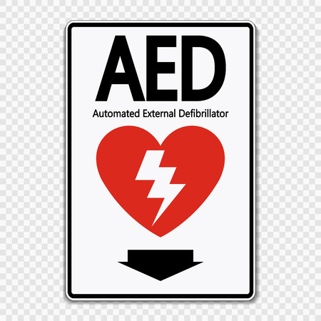 Symbol AED Sign label on transparent backgroundのイラスト素材