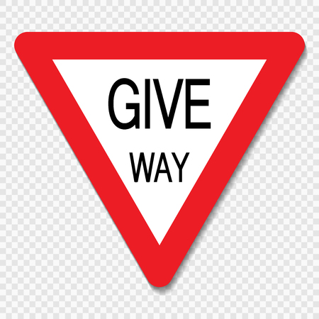 Symbol give way sign on transparent backgroundのイラスト素材