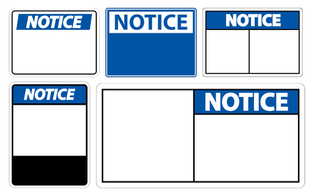 set symbol notice sign label on white backgroundのイラスト素材