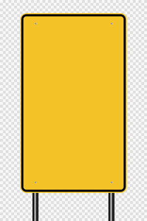 Yellow traffic sign,Road board signs isolated on transparent background. Vector illustrationのイラスト素材